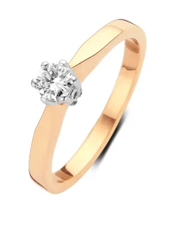 Diamond Point Solitair C|Solitair Classic<Roségouden solitairring, 0.12 ct diamant, Groeibriljant