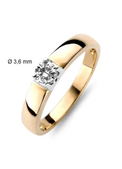 Diamond Point Solitair C|Groeibriljant Ringen<Roségouden solitairring, 0.17 ct diamant, Groeibriljant