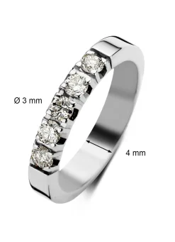 Diamond Point Alliance|Groeibriljant Ringen<Witgouden alliance ring, 0.50 ct diamant, Groeibriljant