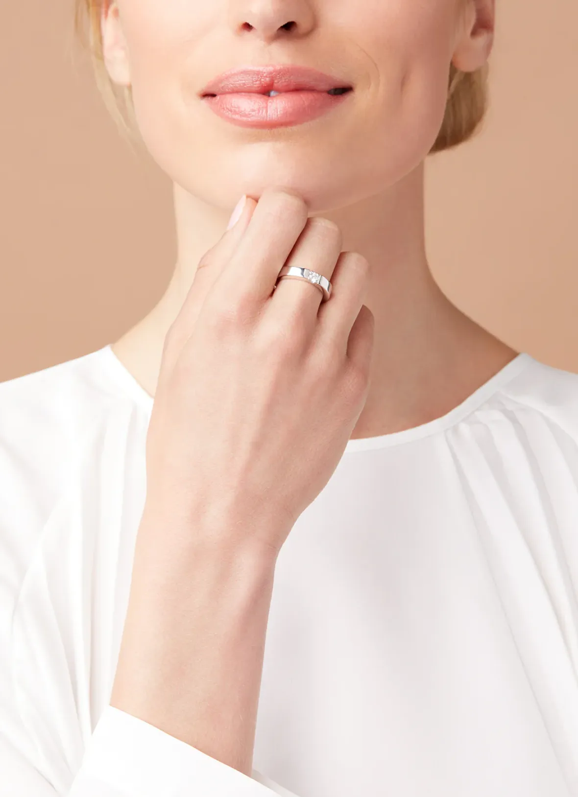 Diamond Point Alliance|Groeibriljant Ringen<Witgouden alliance ring, 0.16 ct diamant, Groeibriljant
