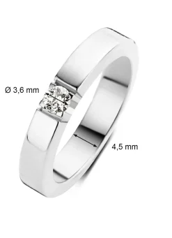 Diamond Point Alliance|Groeibriljant Ringen<Witgouden alliance ring, 0.16 ct diamant, Groeibriljant