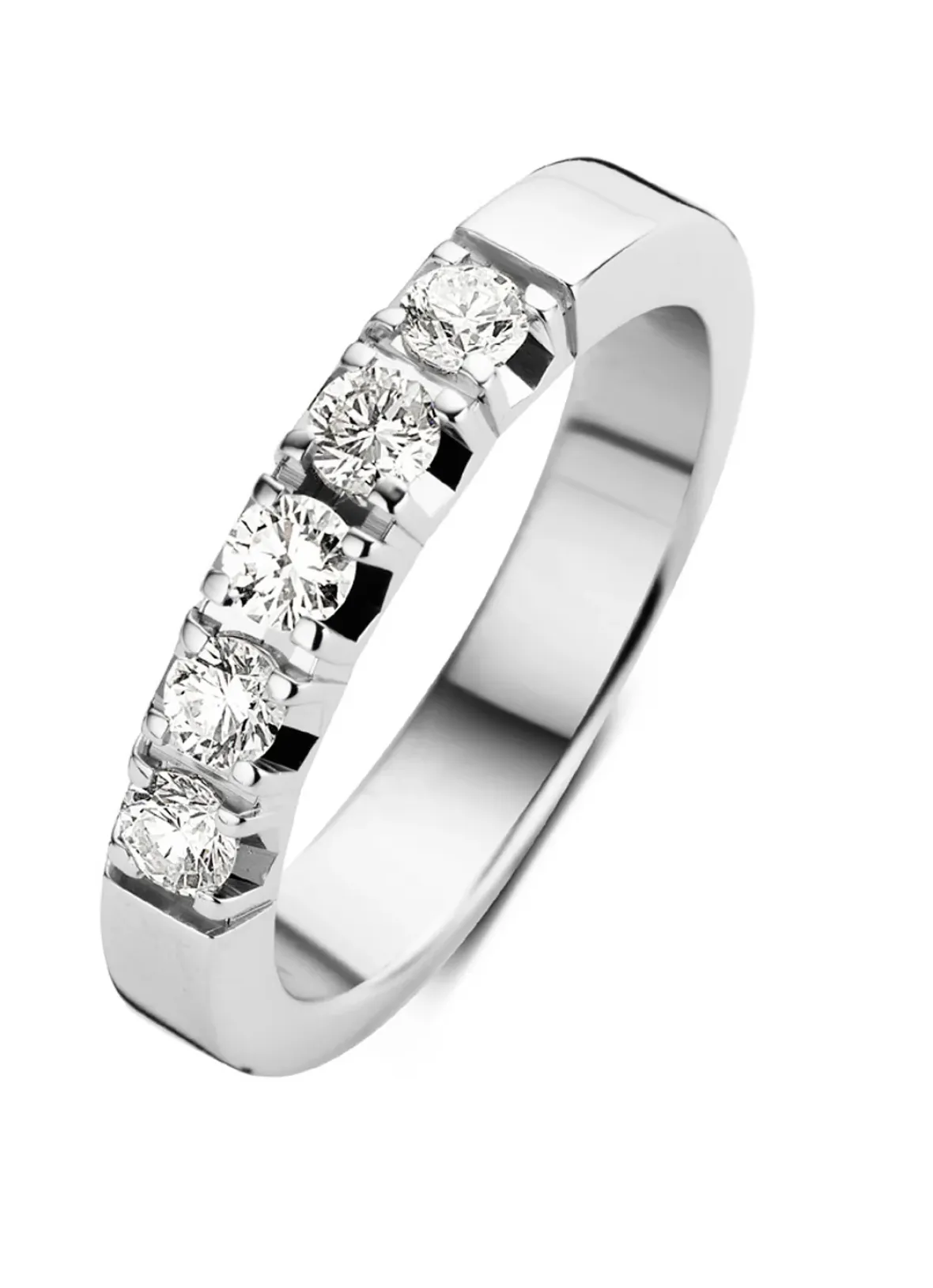 Diamond Point Alliance|Groeibriljant Ringen<Witgouden alliance ring, 0.65 ct diamant, Groeibriljant