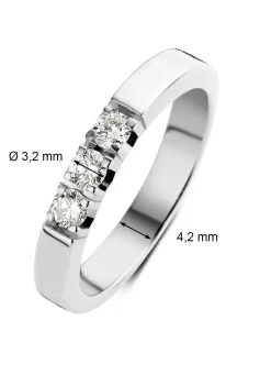 Diamond Point Alliance|Groeibriljant Ringen<Witgouden alliance ring, 0.39 ct diamant, Groeibriljant