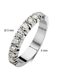 Diamond Point Alliance|Groeibriljant Ringen<Witgouden alliance ring, 0.90 ct diamant, Groeibriljant