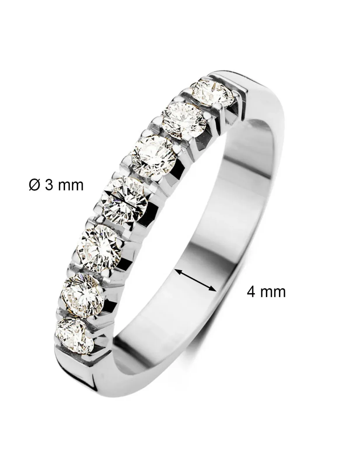 Diamond Point Alliance|Groeibriljant Ringen<Witgouden alliance ring, 0.70 ct diamant, Groeibriljant