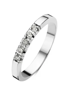 Diamond Point Alliance|Groeibriljant Ringen<Witgouden alliance ring, 0.15 ct diamant, Groeibriljant