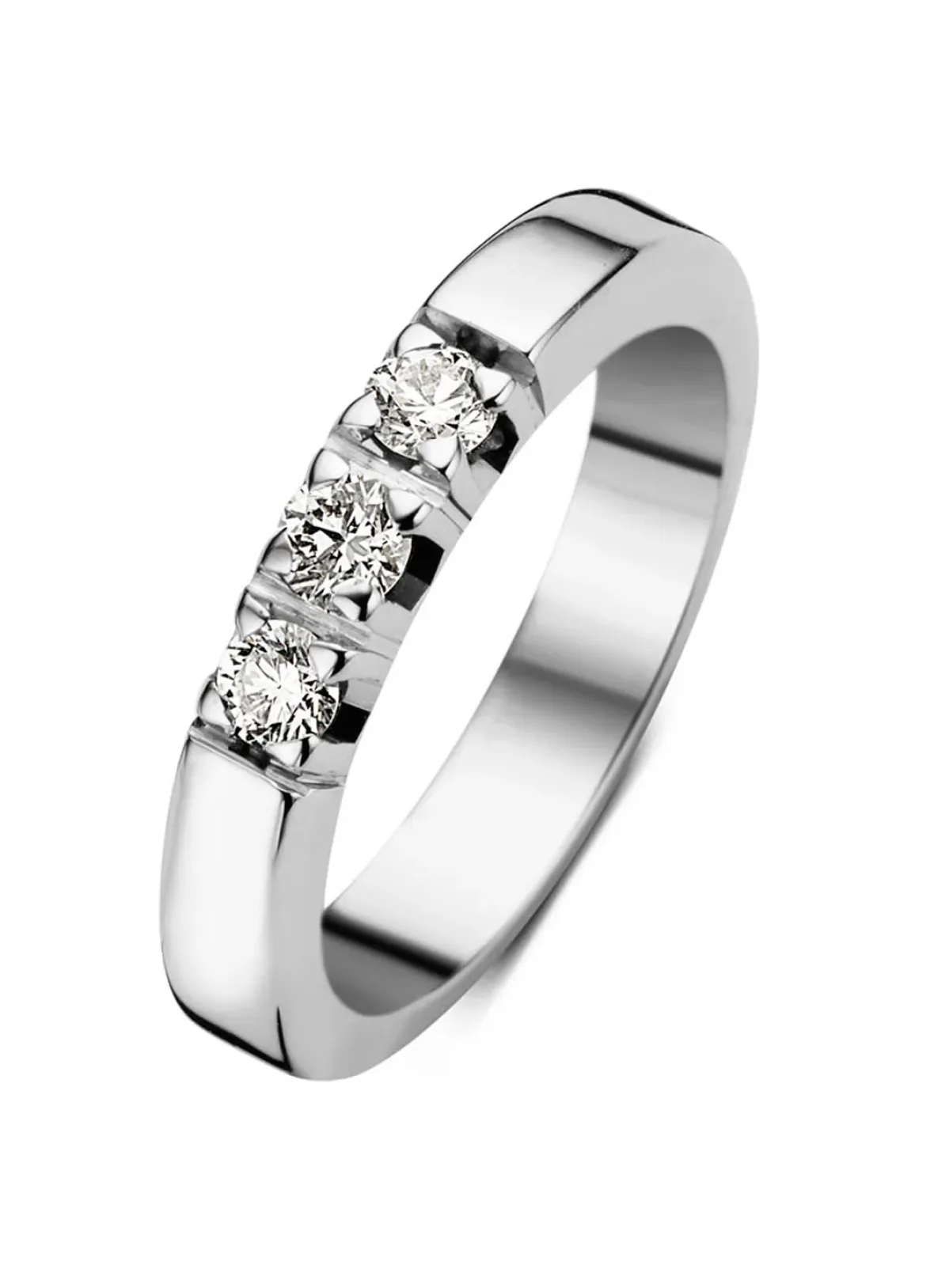 Diamond Point Alliance|Groeibriljant Ringen<Witgouden alliance ring, 0.30 ct diamant, Groeibriljant