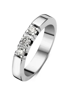 Diamond Point Alliance|Groeibriljant Ringen<Witgouden alliance ring, 0.21 ct diamant, Groeibriljant