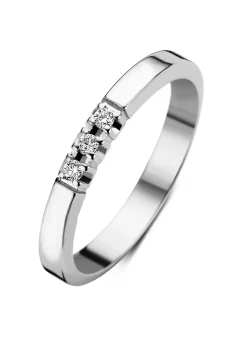 Diamond Point Alliance|Groeibriljant Ringen<Witgouden alliance ring, 0.09 ct diamant, Groeibriljant