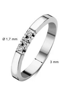 Diamond Point Alliance|Groeibriljant Ringen<Witgouden alliance ring, 0.06 ct diamant, Groeibriljant