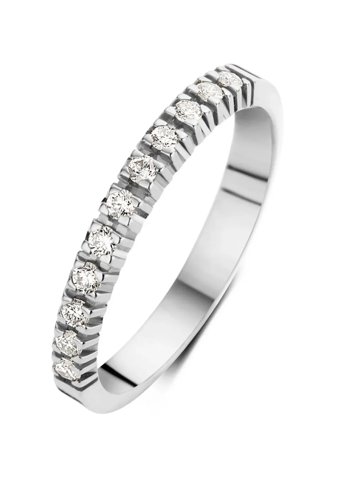 Diamond Point Alliance|Groeibriljant Ringen<Witgouden alliance ring, 0.22 ct diamant, Groeibriljant