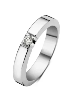 Diamond Point Alliance|Groeibriljant Ringen<Witgouden alliance ring, 0.07 ct diamant, Groeibriljant