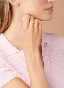 Diamond Point Alliance|Groeibriljant Ringen<Witgouden alliance ring, 0.07 ct diamant, Groeibriljant