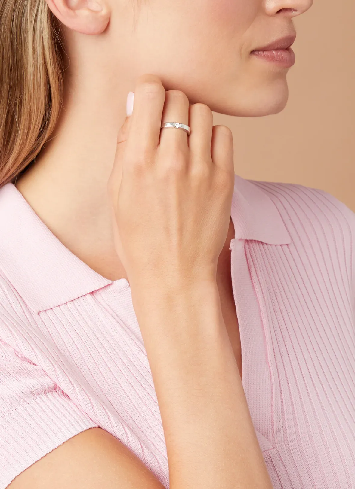 Diamond Point Alliance|Groeibriljant Ringen<Witgouden alliance ring, 0.07 ct diamant, Groeibriljant