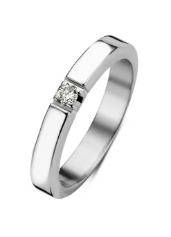Diamond Point Alliance|Groeibriljant Ringen<Witgouden alliance ring, 0.05 ct diamant, Groeibriljant