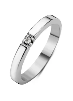 Diamond Point Alliance|Groeibriljant Ringen<Witgouden alliance ring, 0.03 ct diamant, Groeibriljant