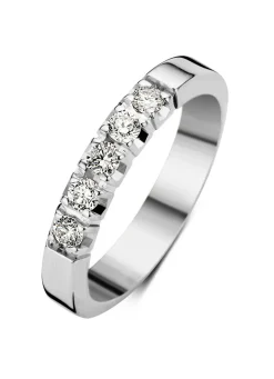 Diamond Point Alliance|Groeibriljant Ringen<Witgouden alliance ring, 0.25 ct diamant, Groeibriljant