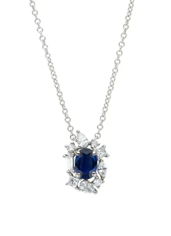Diamond Point Witgouden Colliers|Colliers Met Kleurstenen<Witgouden collier, 0.84 ct blauwe saffier, Majestic