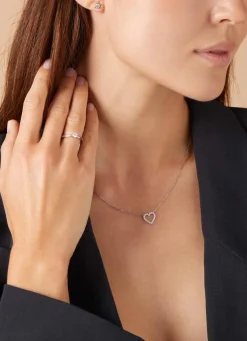 Diamond Point Witgouden Colliers|Diamanten Colliers<Witgouden collier, 0.25 ct diamant, Hearts & Arrows