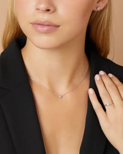 Diamond Point Witgouden Colliers|Diamanten Colliers<Witgouden collier, 0.20 ct diamant, Hearts & Arrows