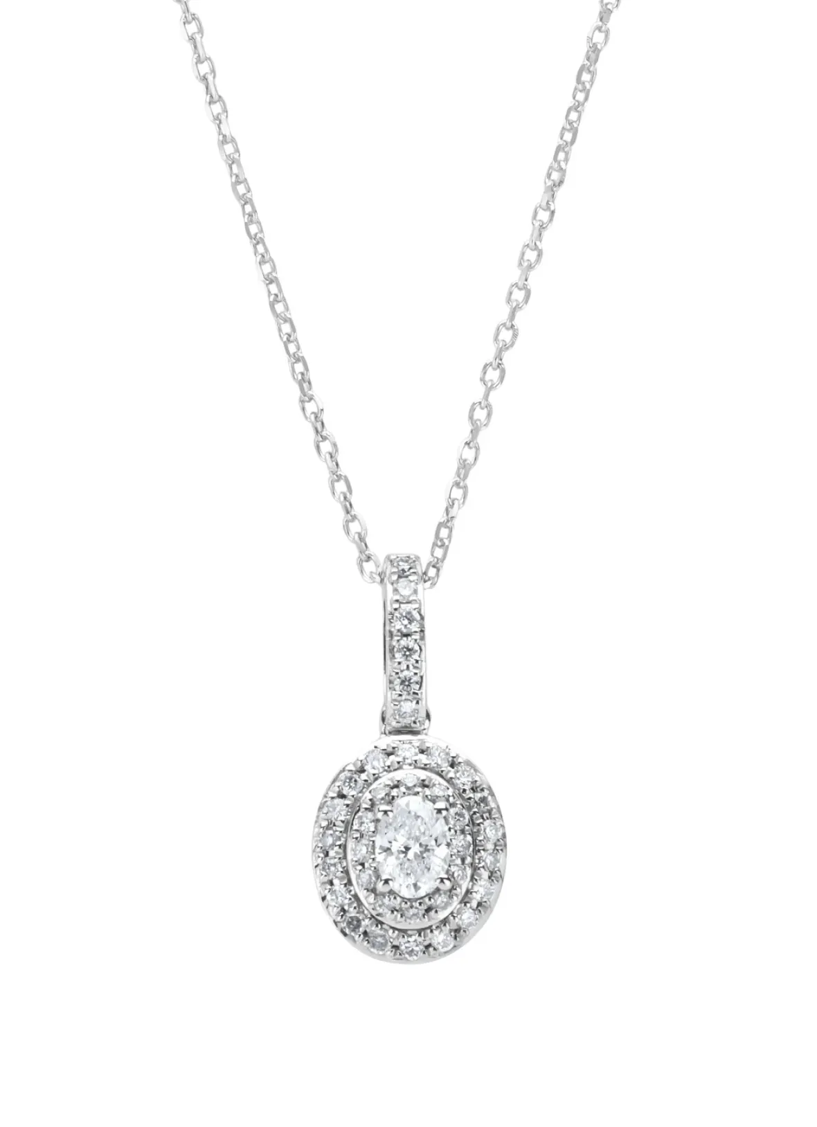 Diamond Point Witgouden Colliers|Diamanten Colliers<Witgouden collier, 0.25 ct diamant, Petite Romance