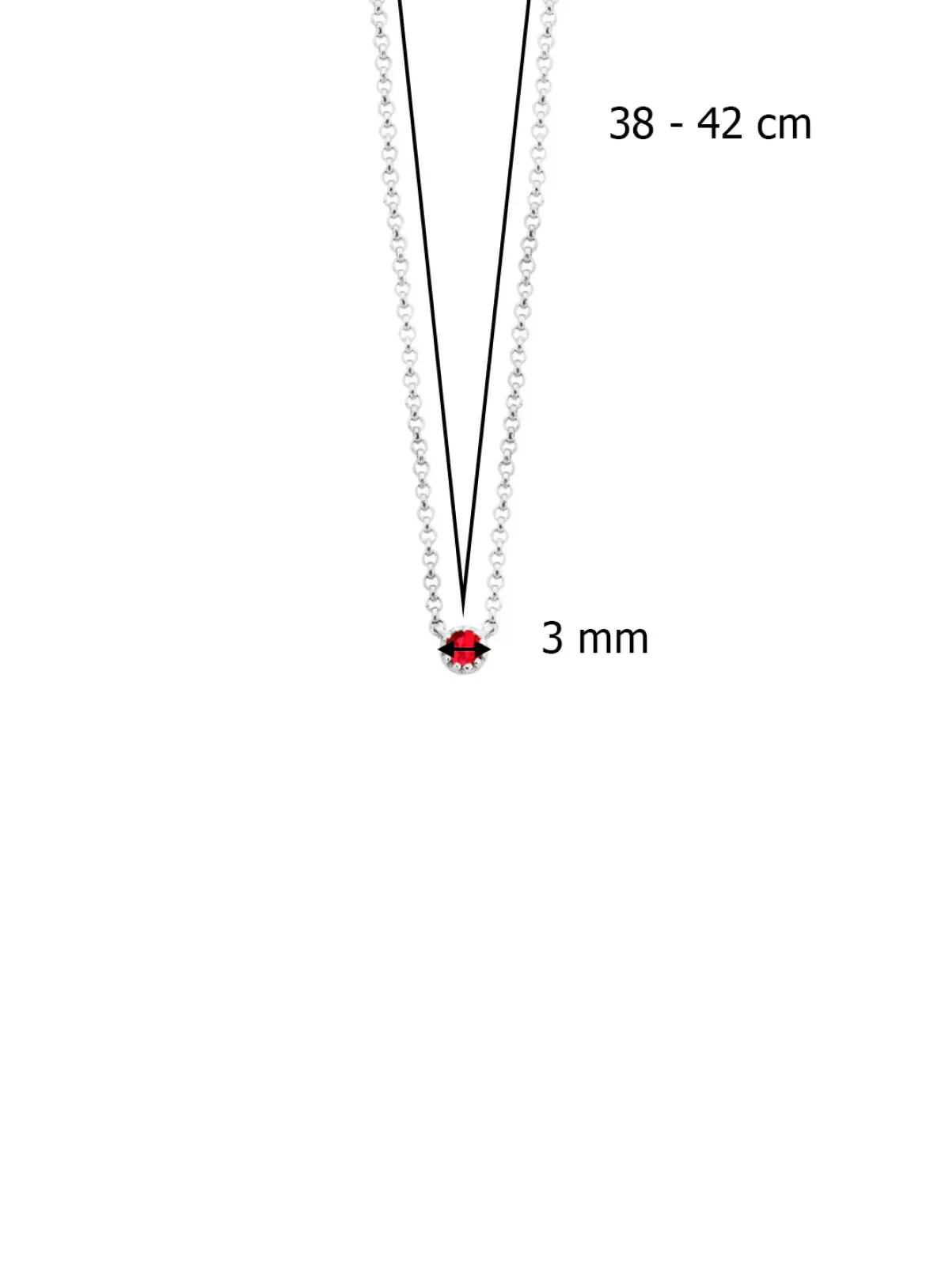 Diamond Point Witgouden Colliers|Colliers Met Kleurstenen<Witgouden collier, 0.05 ct robijn, Joy