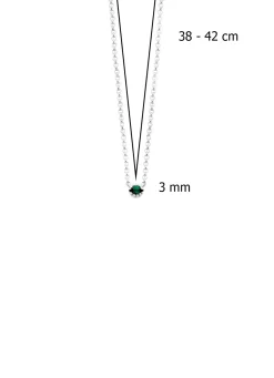 Diamond Point Witgouden Colliers|Colliers Met Kleurstenen<Witgouden collier, 0.04 ct smaragd, Joy