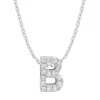 Diamond Point Letter Hangers|Losse Hangers<Witgouden hanger B, 0.07 ct diamant, Alphabet