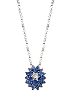 Diamond Point Losse Hangers|Witgouden Bruidssieraden<Witgouden hanger, 0.30 ct blauwe saffier, Majestic