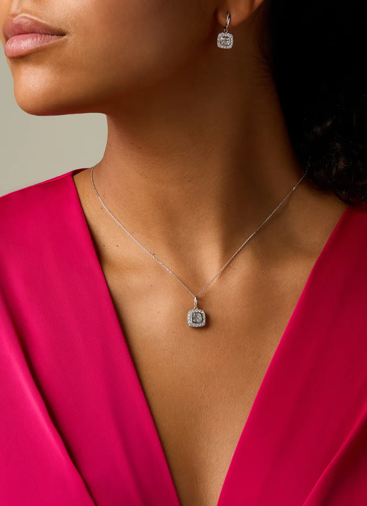 Diamond Point Losse Hangers|Witgouden Bruidssieraden<Witgouden hanger, 0.67 ct diamant, Fourever