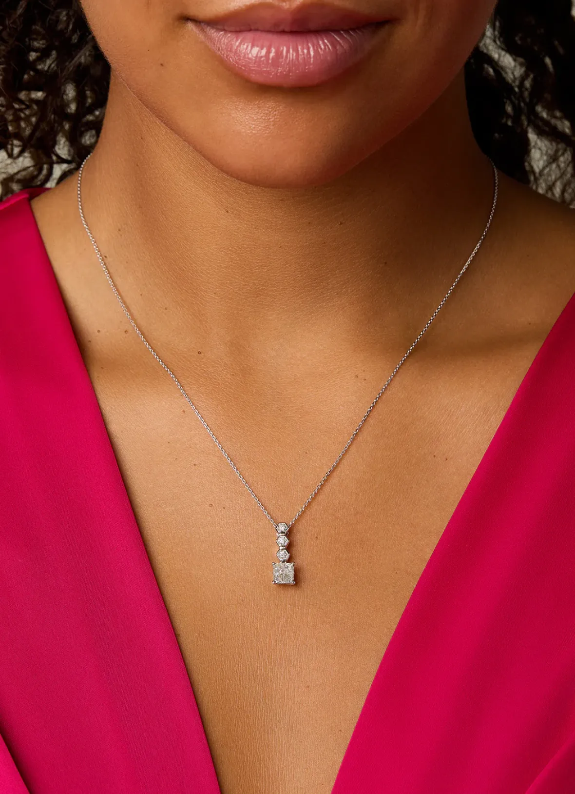 Diamond Point Losse Hangers|Witgouden Bruidssieraden<Witgouden hanger, 0.57 ct diamant, Fourever