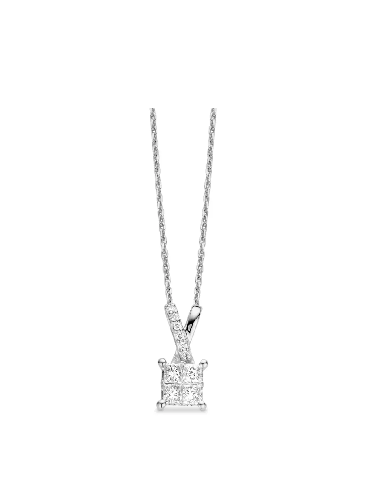 Diamond Point Losse Hangers|Witgouden Bruidssieraden<Witgouden hanger, 0.52 ct diamant, Fourever