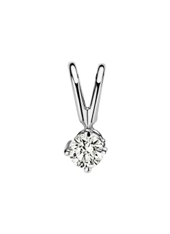 Diamond Point Solitair C|Solitair Classic<Witgouden hanger, 0.06 ct diamant, Groeibriljant