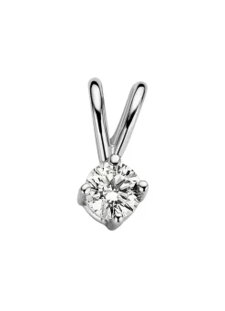 Diamond Point Solitair C|Solitair Classic<Witgouden hanger, 0.11 ct diamant, Groeibriljant