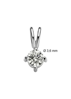 Diamond Point Solitair C|Solitair Classic<Witgouden hanger, 0.16 ct diamant, Groeibriljant
