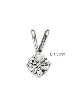 Diamond Point Solitair C|Solitair Classic<Witgouden hanger, 0.30 ct diamant, Groeibriljant