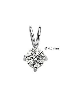 Diamond Point Solitair C|Solitair Classic<Witgouden hanger, 0.32 ct diamant, Groeibriljant