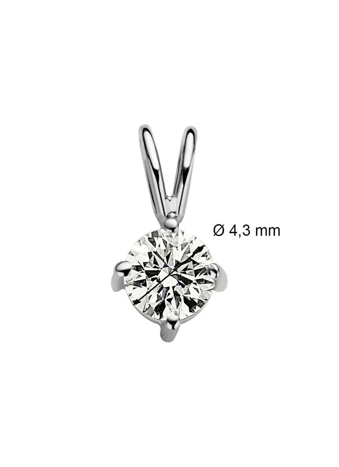 Diamond Point Solitair C|Solitair Classic<Witgouden hanger, 0.32 ct diamant, Groeibriljant