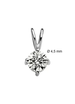 Diamond Point Solitair C|Solitair Classic<Witgouden hanger, 0.34 ct diamant, Groeibriljant