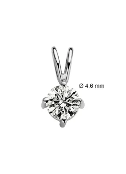 Diamond Point Solitair C|Solitair Classic<Witgouden hanger, 0.35 ct diamant, Groeibriljant