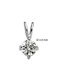 Diamond Point Solitair C|Solitair Classic<Witgouden hanger, 0.43 ct diamant, Groeibriljant