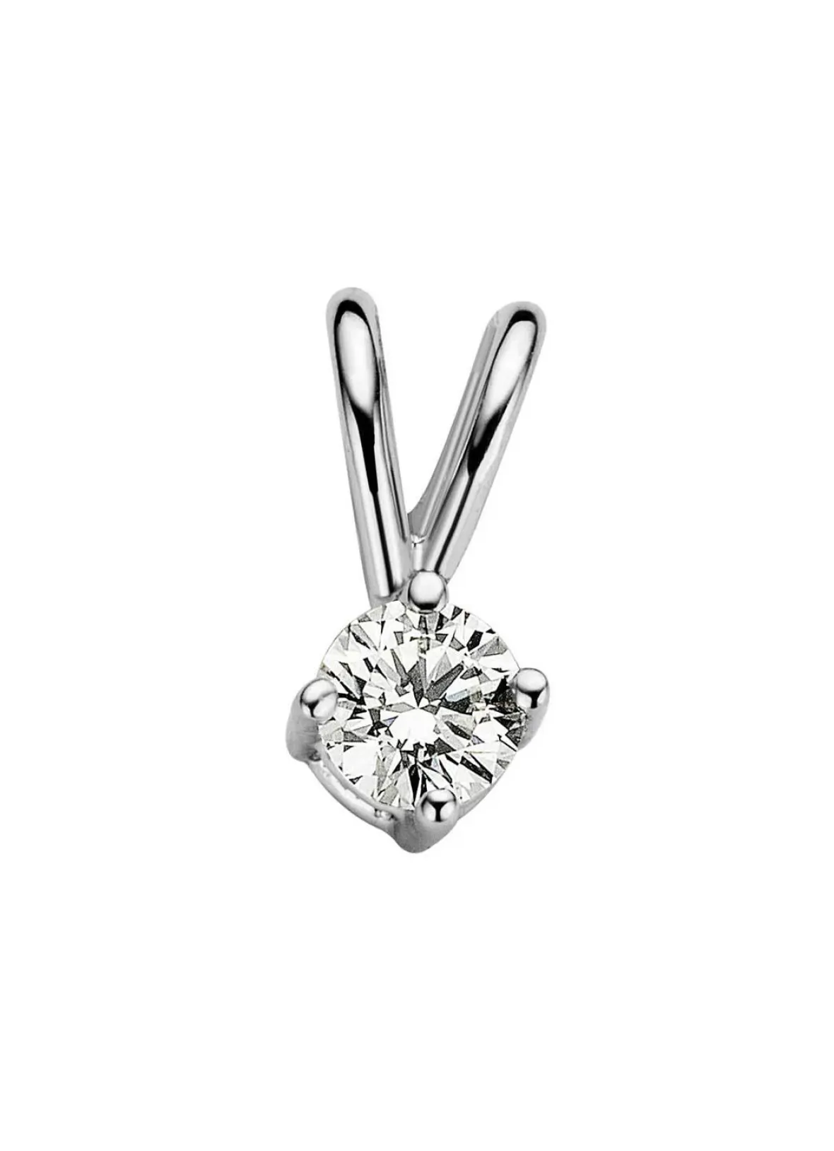 Diamond Point Solitair C|Solitair Classic<Witgouden hanger, 0.09 ct diamant, Groeibriljant