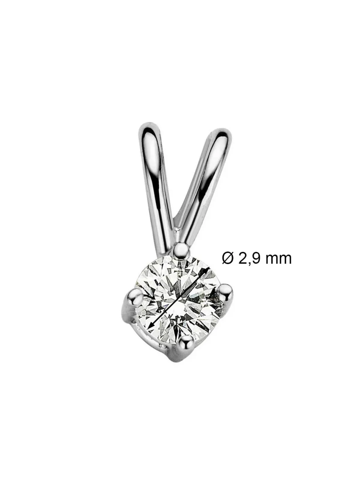 Diamond Point Solitair C|Solitair Classic<Witgouden hanger, 0.09 ct diamant, Groeibriljant