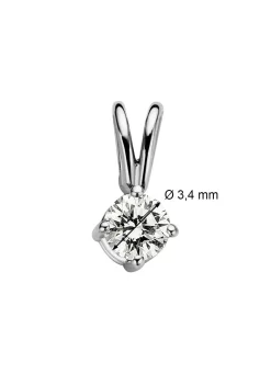 Diamond Point Solitair C|Solitair Classic<Witgouden hanger, 0.15 ct diamant, Groeibriljant