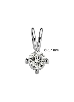 Diamond Point Solitair C|Solitair Classic<Witgouden hanger, 0.19 ct diamant, Groeibriljant