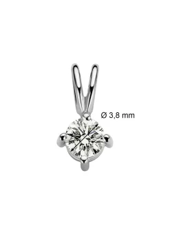 Diamond Point Solitair C|Solitair Classic<Witgouden hanger, 0.21 ct diamant, Groeibriljant