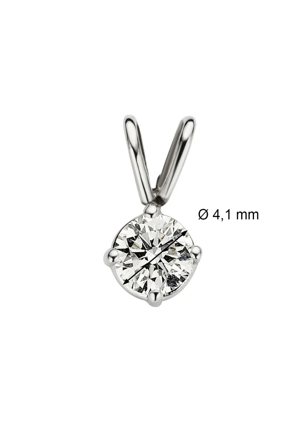 Diamond Point Solitair C|Solitair Classic<Witgouden hanger, 0.29 ct diamant, Groeibriljant