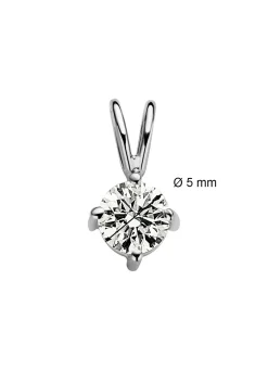Diamond Point Solitair C|Solitair Classic<Witgouden hanger, 0.46 ct diamant, Groeibriljant
