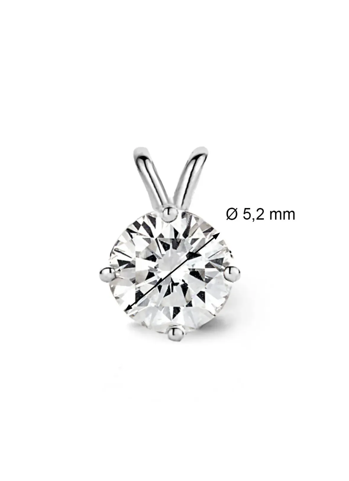 Diamond Point Solitair C|Solitair Classic<Witgouden hanger, 0.51 ct diamant, Groeibriljant