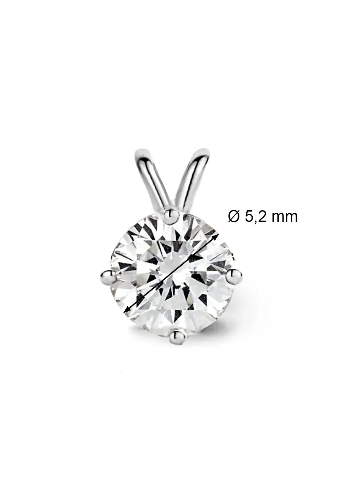 Diamond Point Solitair C|Solitair Classic<Witgouden hanger, 0.52 ct diamant, Groeibriljant